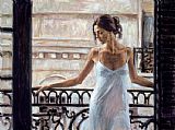 Balcony Paintings - BALCONY AT BUENOS AIRES by Fabian Perez